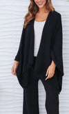 MILIO MILANO KNIT DOLMAN OPEN CARDIGAN IN BLACK