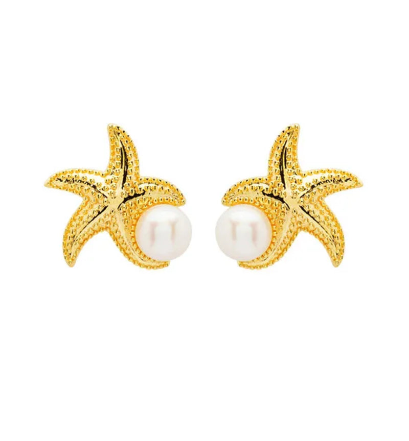 Gold Vermeil Starfish Earrings or Necklace