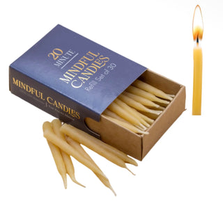 20-Minute Mindfulness Beeswax Candle Set – Hand-Dipped Meditation Ritual Kit