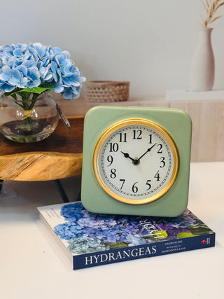 Coastal Chic 7-Inch Square Wall & Shelf Clock – Minimalist Beach House Decor