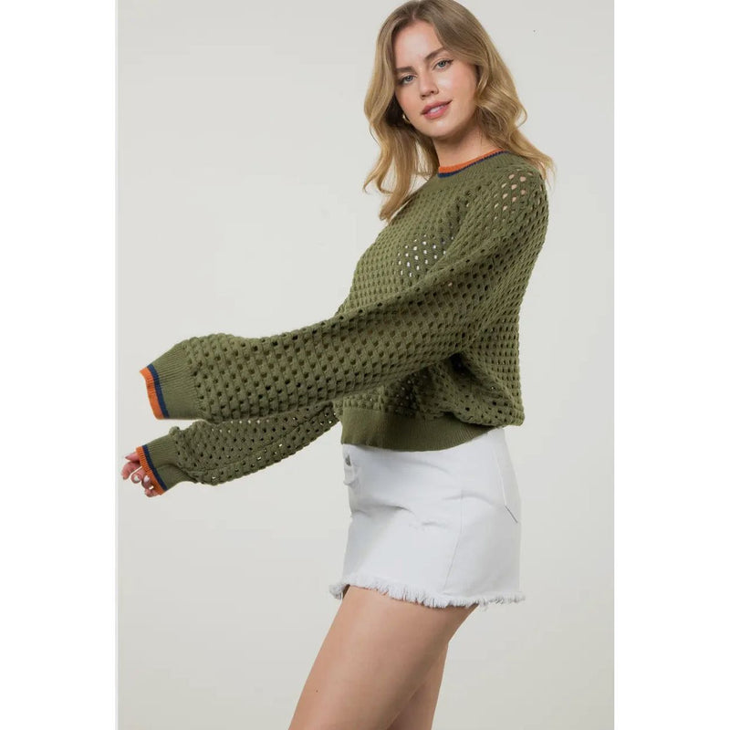 Eyelet Knot Sweater