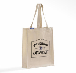 Mattapoisett "Entering" Sign Canvas Tote Bag – MassTotes