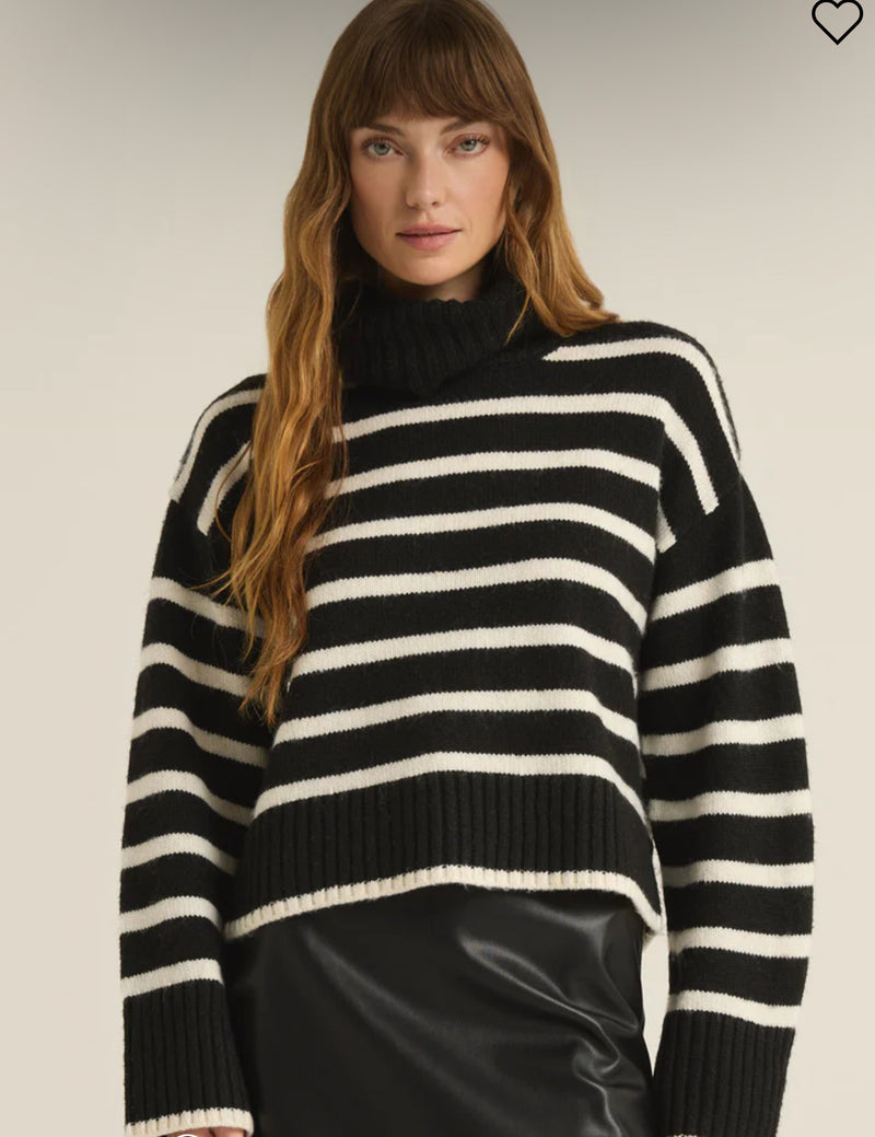 Z Supply Josephine Stripe Turtleneck Sweater