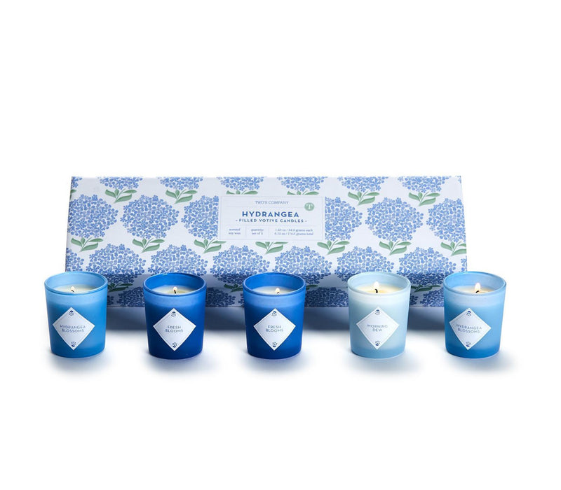 Set Of 5 Hydrangea Scented Candles