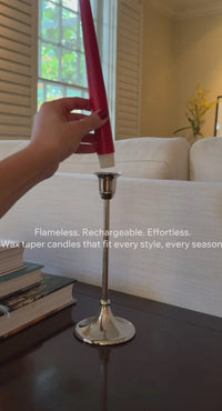 Set of 3 Flameless Rechargeable Wax Taper Candles with Remote
