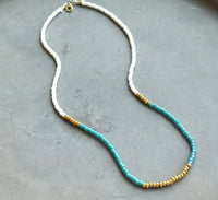 Turquoise and white necklace 