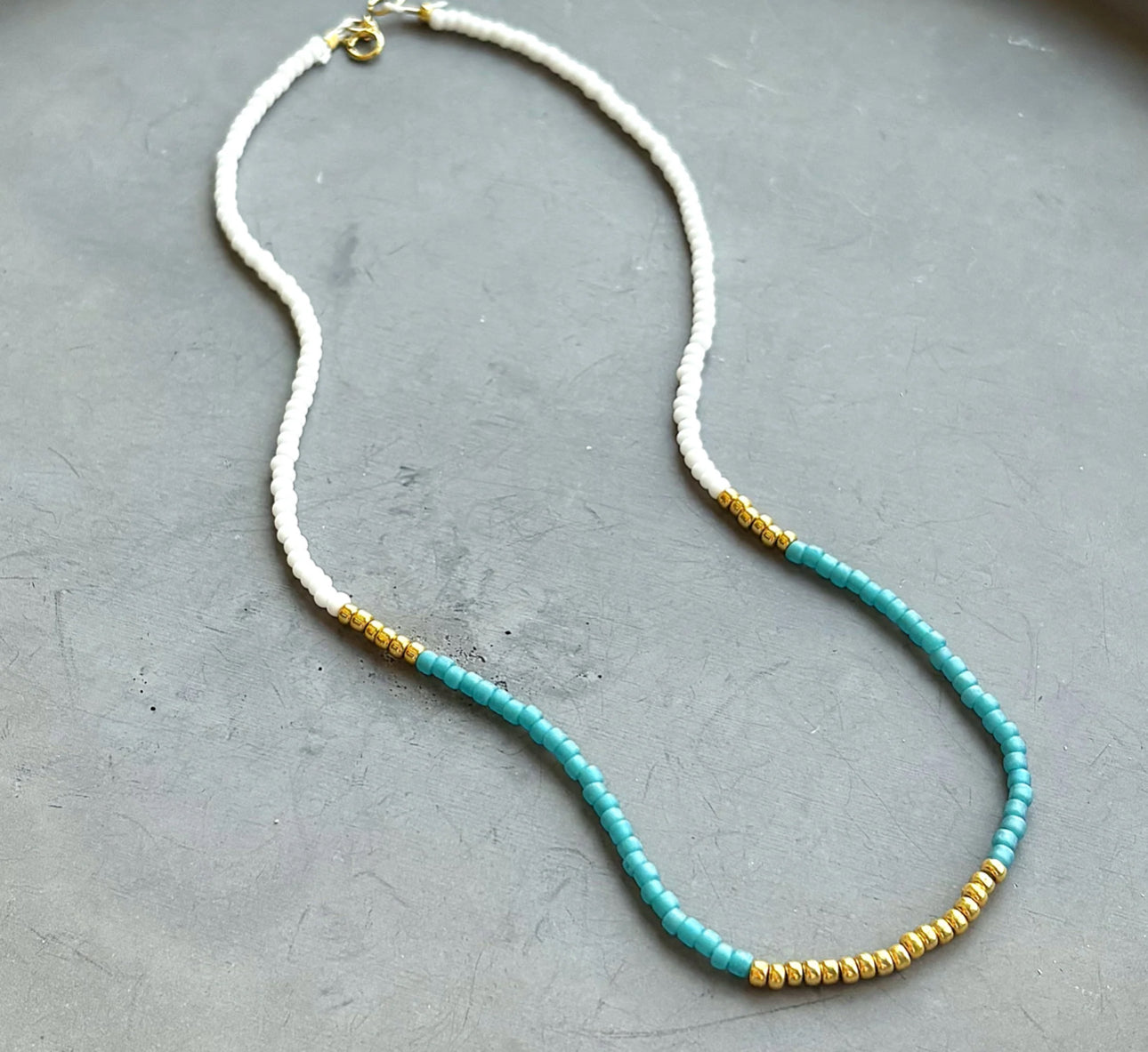 Turquoise and white necklace 