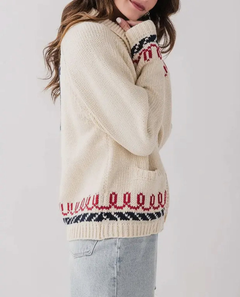 Showing the cardigan from the side 

Is t has pockets 