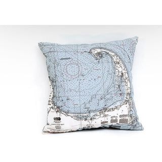 Very durable and soft outdoor/indoor 18" x 18" pillow. The design is a detailed NOAA nautical map covering all of Cape Cod.  