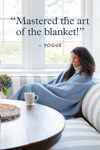 ChappyWrap Harborview Herringbone Cornflower Blanket
