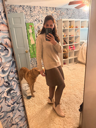 Lilla P Mixed Media Cashmere Blend Combo Sweater Dress