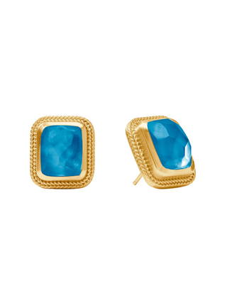 Julie Vos Cheval Stone Stud, Iridescent London Blue