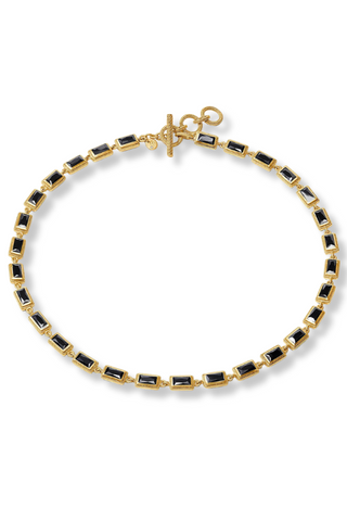 Julie Vos Baguette Tennis Necklace, Obsidian Black, alternate view