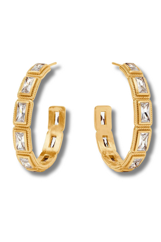 Julie Vos Baguette Hoop, Cubic Zirconia