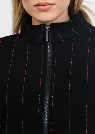 Pinstripe Jennifer Jacket - Black, back view