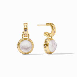 Julie Vos Rainbow Hoop & Charm Earring, Iridescent Clear Crystal