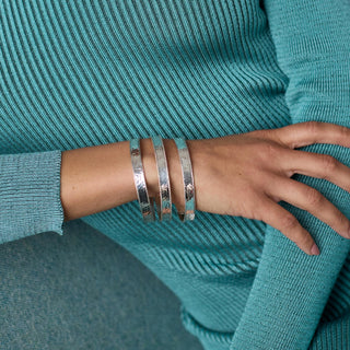 Julie Vos Savoy Bangle, Silver, on model