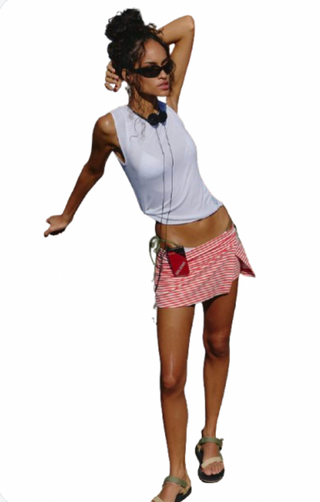 Free People Hot Shot High-Rise Printed Athletic Mini Skort