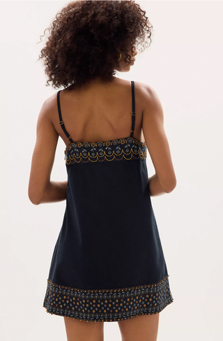 Free People Sunspell Embroidered Boho Shift Mini Dress
