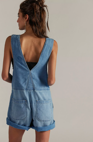 We The Free Jude Slouchy Denim Shortall - Timeless Pinafore Overalls