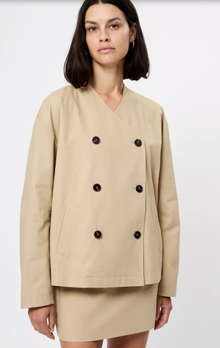 French Connection Twill Double Breasted Trench Jacket (Cropped & Regular)