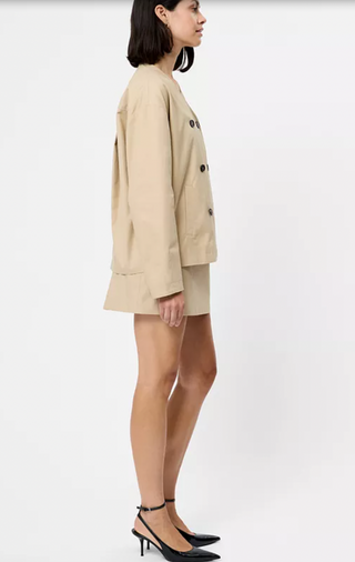 French Connection Twill Double Breasted Trench Jacket (Cropped & Regular)