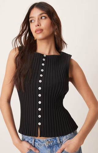Free People Tilly Rib Button-Up Top