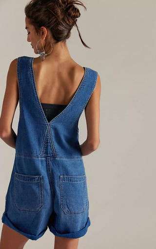 We The Free Jude Slouchy Denim Shortall - Timeless Pinafore Overalls