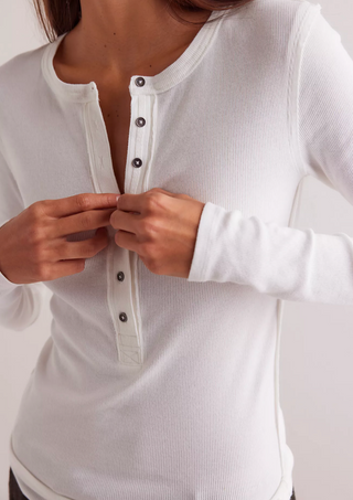 Jamie Slim-Fit Cotton Henley Top - Red Bark