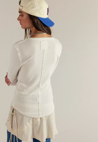 Jamie Slim-Fit Cotton Henley Top - Red Bark