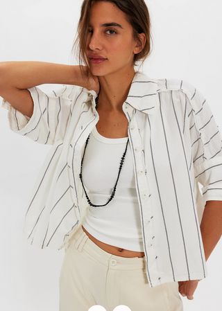 We The Free Seaside Cotton Stripe Shirt