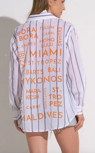 Elan Tropical Striped Button-Down: The Jetsetter Destination Shirt
