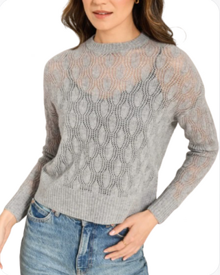 Alashan Ophelia Open-Stitch Luxury 100% Cashmere Crew Sweater
