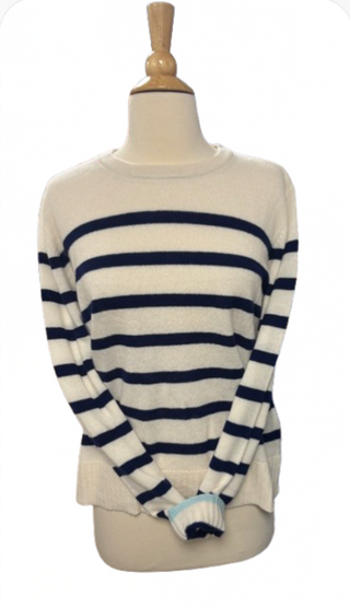 Alashan Margot Striped Crewneck - 100% Luxury Cashmere