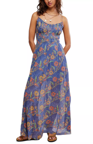 Free People Ciella Floral Cotton Maxi Dress - Boho Summer Vacation Essential