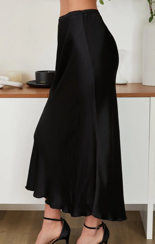 Milio Milano Italian Viscose Silky Slip Skirt - Elegant Midi Length