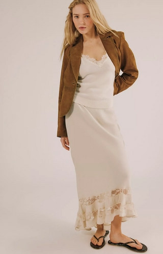 Free People Long Lost Lover Maxi Slip Skirt