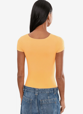 Free People Sunfade Clean Lines Baby Tee | Seamless Square Neck Top