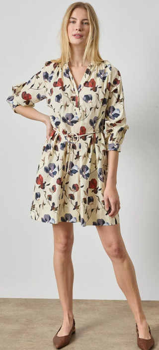 Lilla P Shirred Neck Placket Dress