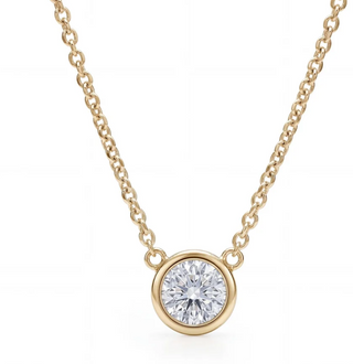 Crislu .50ct Bezel Pendant Necklace in 18kt Gold