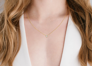 Crislu .50ct Bezel Pendant Necklace in 18kt Gold