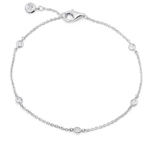 Crislu 2mm Station Bracelet in Platinum