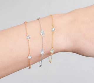Crislu 4mm Station Bracelet in Platinum