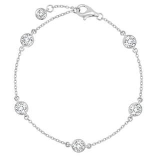 Crislu 4mm Station Bracelet in Platinum