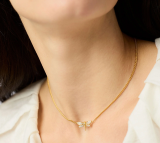 Julie Vos Dragonfly Pavé Delicate Necklace and Bracelet