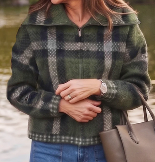 Habitat Plaid About You Zip Jacket - Fern