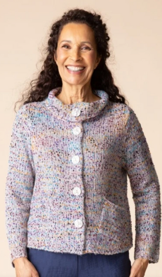 Habitat Confetti Funnel Cowl Cardi - Winter White