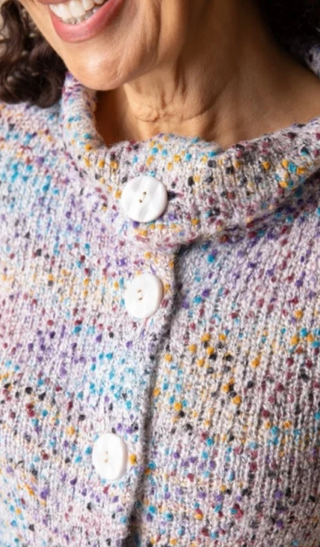 Habitat Confetti Funnel Cowl Cardi - Winter White