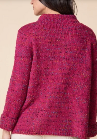 Habitat Confetti Funnel Neck Pullover - Wineberry