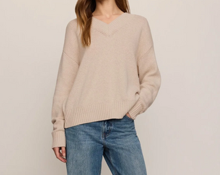 Z Supply Cloud Spun V-Neck Sweater – Frosted Pearl
